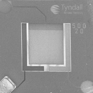 On chip gold microelectrode array with counter and reference